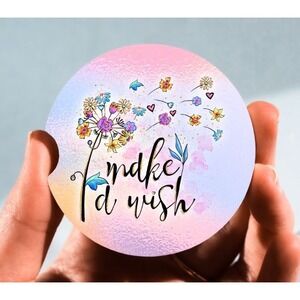 Set of 2‎ Car Coasters, Make A Wish Car Coaster, Neoprene Car Coaster